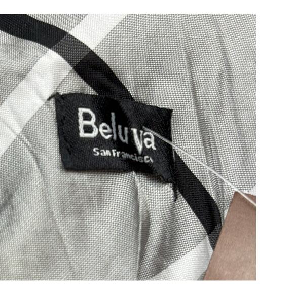 Beluva Women's Grey Black Plaid 3/4 Sleeve Shirt Size S NWT #64603 - Picture 3 of 4